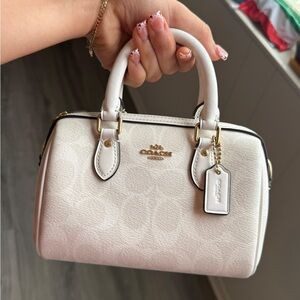 Coach Cream/White Mini Satchel with Gold Hardware